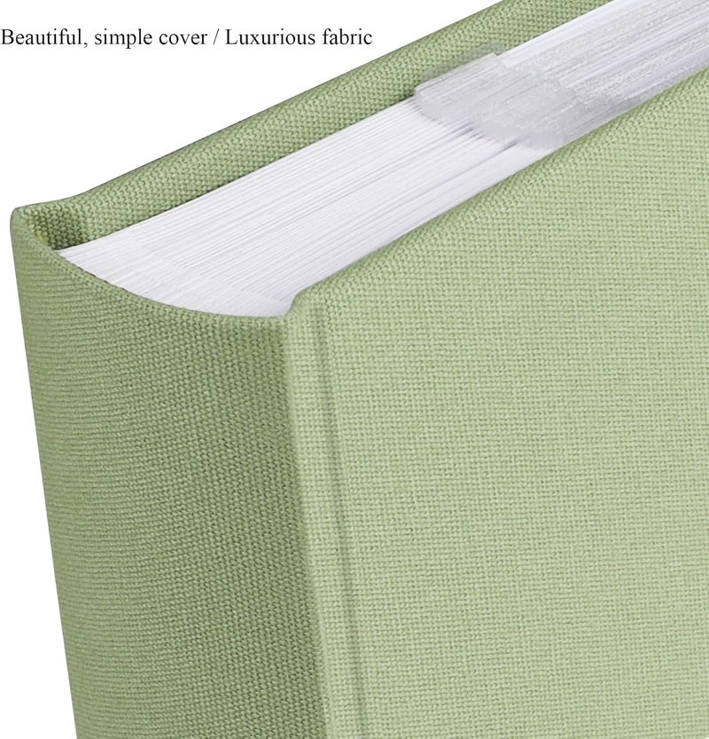 1DOT2 Photo Album with Writing Space 50 Pages 4x6 Photos Hold 200 or 5x7 Pictures Hold 100, Linen Cover Small Photo Book Albums with Memo for Anniversary Wedding Baby (Sage Green) - Image 3